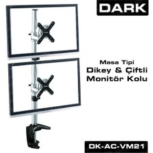 Dark 2 Adet Dikey Monitör Takılaben, Masa Monte Monitör Kolu (DK-AC-VM21)
