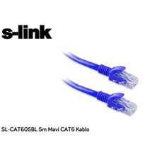 S-Link Sl-Cat605bl 5M Mavi Cat6 Kablo