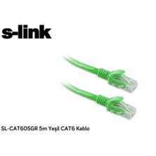 S-Link Sl-Cat605gr 5M Yeşil Cat6 Kablo