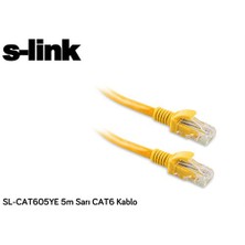 S-Link Sl-Cat605ye 5M Sarı Cat6 Kablo