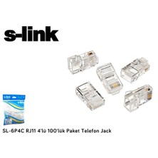 S-Link Sl-6P4c Rj11 4Lü 100Lük Paket Telefon Jack