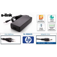 S-Link SL-NBA35 ( HP ) 19V4.74A 4.8*1.7 bullet Notebook Adaptör