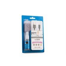 S-Link Slx-375 1M Temizleme Sprey + Micro Fiber Micro Usb Kablo 3 İn 1 Set