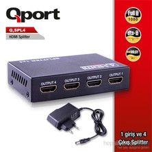 Qport Full HD 1 Giriş 4 Çıkışlı HDMI Splitter/Sinyal Çoğaltıcı (Q-SPL4)