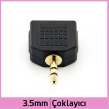Ti-Mesh Altın Kaplama 3.5Mm Stereo Plug To 2 X 3.5Mm Stereo Jack Splitter Çoklayıcı - Siyah