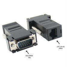 Ti-Mesh Vga Extender Male To Lan Cat5 Cat5e Rj45 Female Adapter