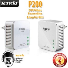 Tenda P200 HomePlug 1Port Kablolu 200Mbps Powerline Adaptör Kit