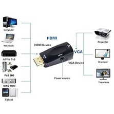 Ti-Mesh Hdmı Male To Vga Female Video Converter Adapter With Audio Cable 1080P Pc Hdtv