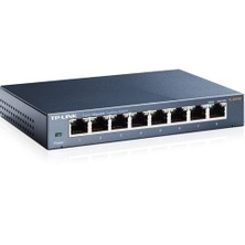 TP-Link TL-SG108, 8-Port 10/100/1000Mbps Qos Destekli Tak ve Kullan % 72 Enerji Tasarruflu Gigabit Switch