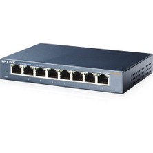 TP-Link TL-SG108, 8-Port 10/100/1000Mbps Qos Destekli Tak ve Kullan % 72 Enerji Tasarruflu Gigabit Switch