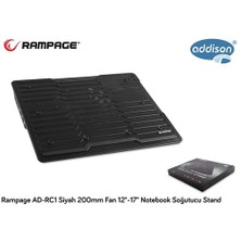 Rampage Ad-Rc1 Siyah 200Mm Fan 12"-17" Notebook Soğutucu Stand