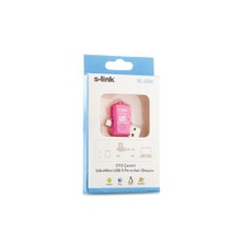 S-Link Sl-U94 Pembe Usb To Mikro 5 Pin + Kart Okuyucu Otg Çevirici