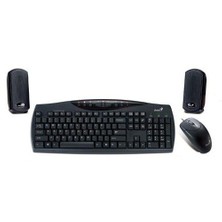 Genius KMS-U110 Kablolu Siyah Klavye Mouse Hoparlör Set (KL GENIUS KMS-U110)