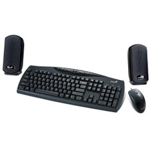 Genius KMS-U110 Kablolu Siyah Klavye Mouse Hoparlör Set (KL GENIUS KMS-U110)