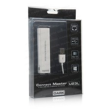 Dark Connect Master U23L Ethernet Girişli 3 Port USB 2.0 Hub (DK-AC-USB23L)