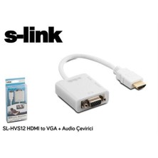 S-Link Sl-Hvs12 Hdmi To Vga Çevirici (Görüntü-Ses)