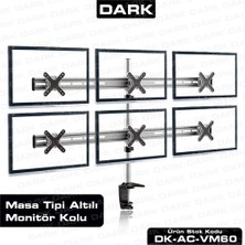 Dark 6 Adet Dikey Monitör Takılabilen, Masa Monte Monitör Kolu (DK-AC-VM60)
