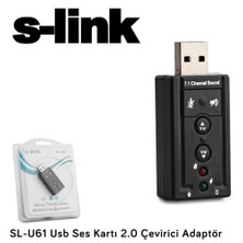 S-link SL-U61 Usb Ses Kartı 2.0 Çevirici Adaptör