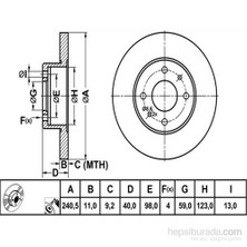 Bendix_Jurid - Fren Diski Ön Fıat Tempra Slx - Tıpo Tüm Serıler Ön - Bdx 561380B