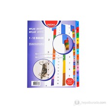 Noki Ayraç Mylar Kaplı 1-12 Rrenkli Rakamlı