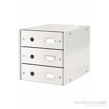 Leitz Wow C&S 3 Çekmeceli Evrak Rafı Metalik Beyaz 60480001