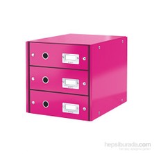 Leitz Wow C&S 3 Çekmeceli Evrak Rafı Metalik Pembe 60480023