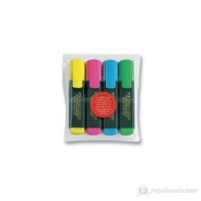 Faber-Castell Fosforlu Kalem 4'lü Poşet Renkli Çizim ve İşaretleme İçin 5, 2, 1 mm Ölçüler