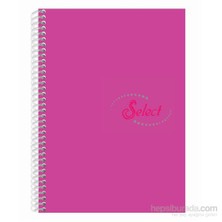 Notte 60100  Select Pembe  Plastik Kapak Spiralli A4 80 Yaprak Kareli