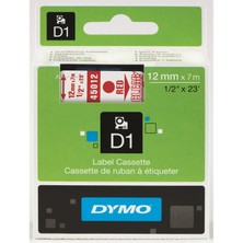 Dymo D1 Yedek Şerit 12mmx7m ŞeffafKırmızı 45012