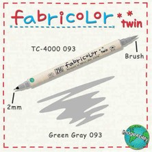 Zig Fabricolor Twin Brush Pen Çift Uçlu Kumaş Boyama Kalemi Green Grey