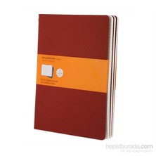 Moleskine Cahier 3Lü Defter Kırmızı Çizgili Xl 120Sy Ch121