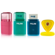 Milan Tri Hazneli Kalemtraş + Silgi M4700116 (5'li Paket)