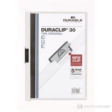Durable Duraclip 30 Sayfa Kapasiteli Sıkıştırmalı Dosya (2200) Beyaz