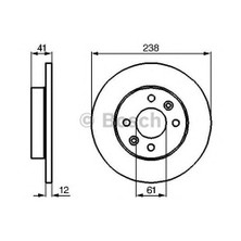 Bosch 0986478105 Ön Fren Aynası R9-R11-R19 Clıo I-Iı-Mgn I(96/9.99)Twng 1.2 96=>(238X12x4dl)