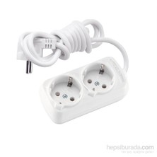 Viko Multi-Let İkili Priz Topraklı Kablolu Çocuk Korumalı 5 Metre-Beyaz