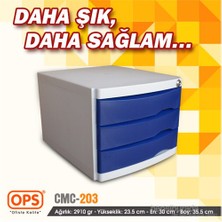 Ops CMC203 3 Çekmeceli Kilitli Evrak Rafı (Mavi)