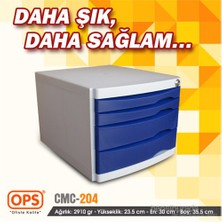 Ops CMC204 4 Çekmeceli Kilitli Evrak Rafı (Mavi)