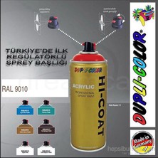 Dupli-Color Hi-Coat Ral 9010 Mat Beyaz Akrilik Sprey Boya 400 Ml. Made in Germany 406256
