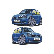 Sticker Master Renault Clio Basık Araç Sticker Oto Motor Pc Etiket