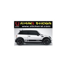 Sticker Master Mini Cooper S Yan Şerit Sticker Oto Motor Pc Etiket
