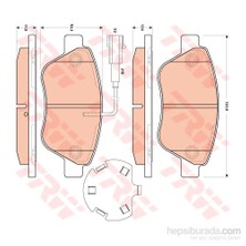 Trw - Fren Balatası Ön Bipper: Bipper Tepee 1.3 Hdi 75 Nemo 1.2 Hdı 75,1.3 Hdı 75 (10/2010-) - Trw Gdb1891