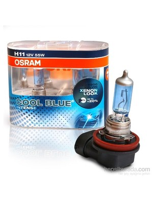 Osram H11 12V 55W XENON LOOK 4200K +20% daha beyaz Cool Blue INTENSE 2'li Set*GERMANY