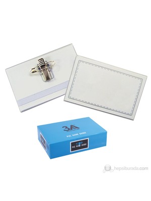 Ark 3A Yaka Kartı Klipsli İğneli Şeffaf 50'li Kutu