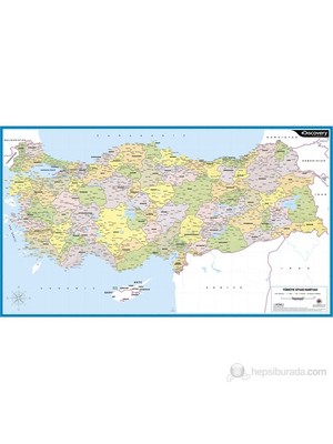 Discovery 70x100 Türkiye Siyasi Duvar Haritası