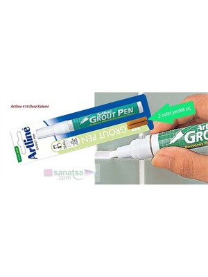 Artline Grout Pen Fayans Arası Boyama Markörü Beyaz + 2 Yedek Uç