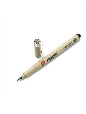 Sakura Pigma Brush Pen Çizim Kalemi Fırça Uçlu Black Siyah