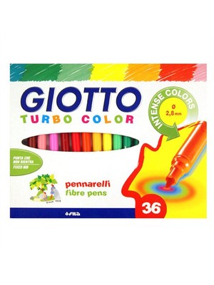 Giotto Turbo Color 36'lı Keçeli Kalem Kutu Su Bazlı Mürekkep ile Uzun Süre Dayanıklı