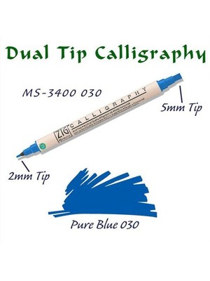 Zig Calligraphy Pen Çift Uçlu Kaligrafi Kalemi 2 Mm - 5 Mm Pure Blue