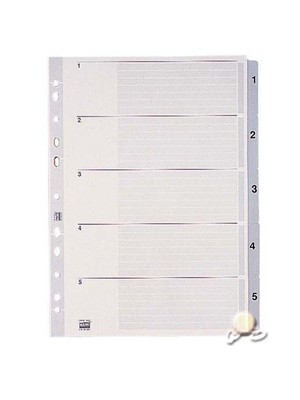 Esselte Separatör A4 1-5 Rakam  Gri 100103