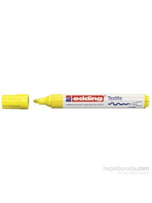 Edding Kumaş Boyama Kalemi Fosforlu Sarı 2-3mm Çizgi Kalınlığıyla Pamuk ve Keten İçin